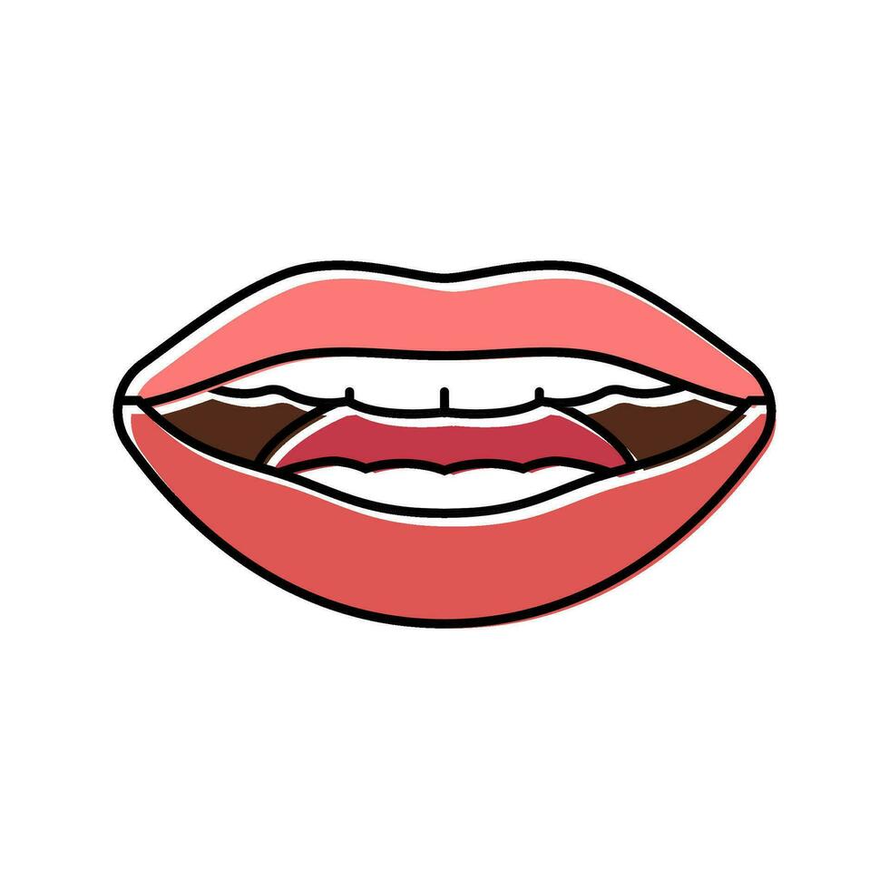 a e i letter mouth animate color icon vector illustration