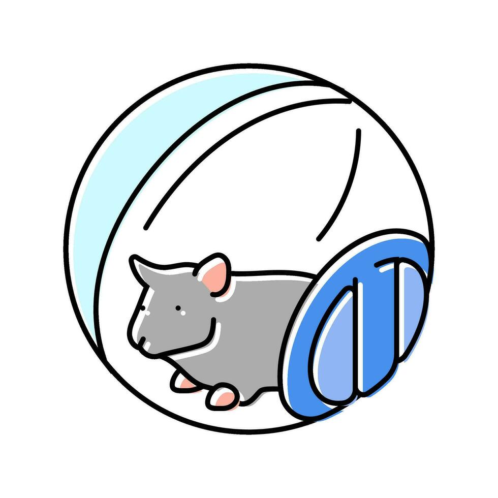 hamster in ball pet color icon vector illustration