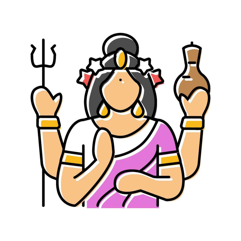 Mohini Dios indio color icono vector ilustración
