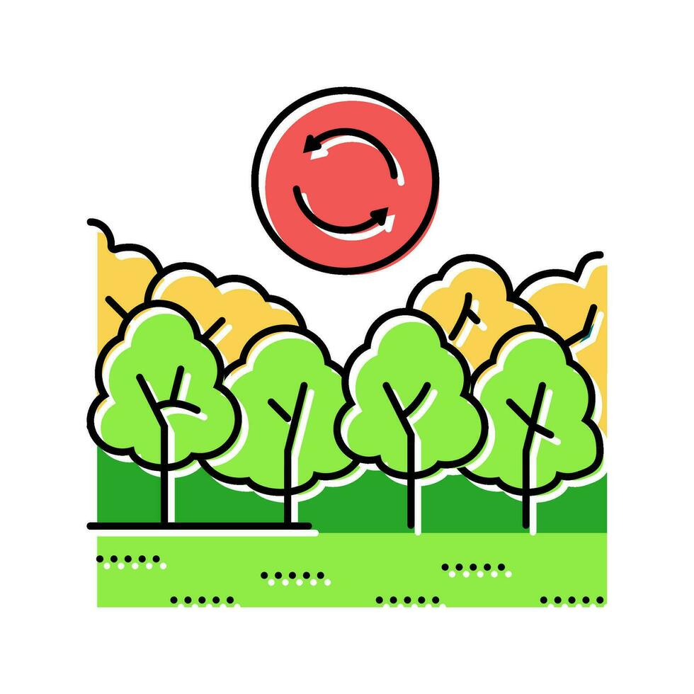 wildlife habitat restoration color icon vector illustration