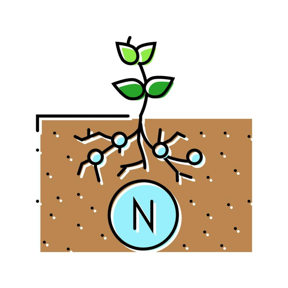 nitrógeno fijación ambiental color icono vector ilustración
