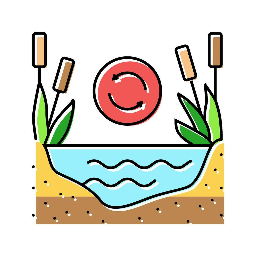 wetland restoration environmental color icon vector illustration