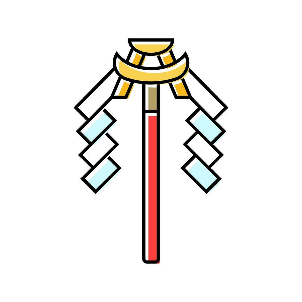 gohei wand shintoism color icon vector illustration