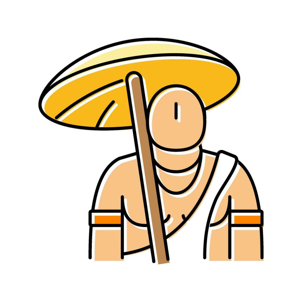 vamana god indian color icon vector illustration