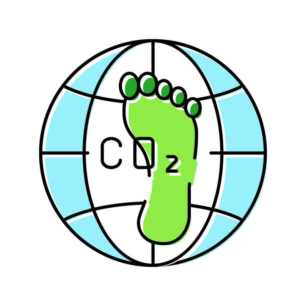 carbon footprint environmental color icon vector illustration