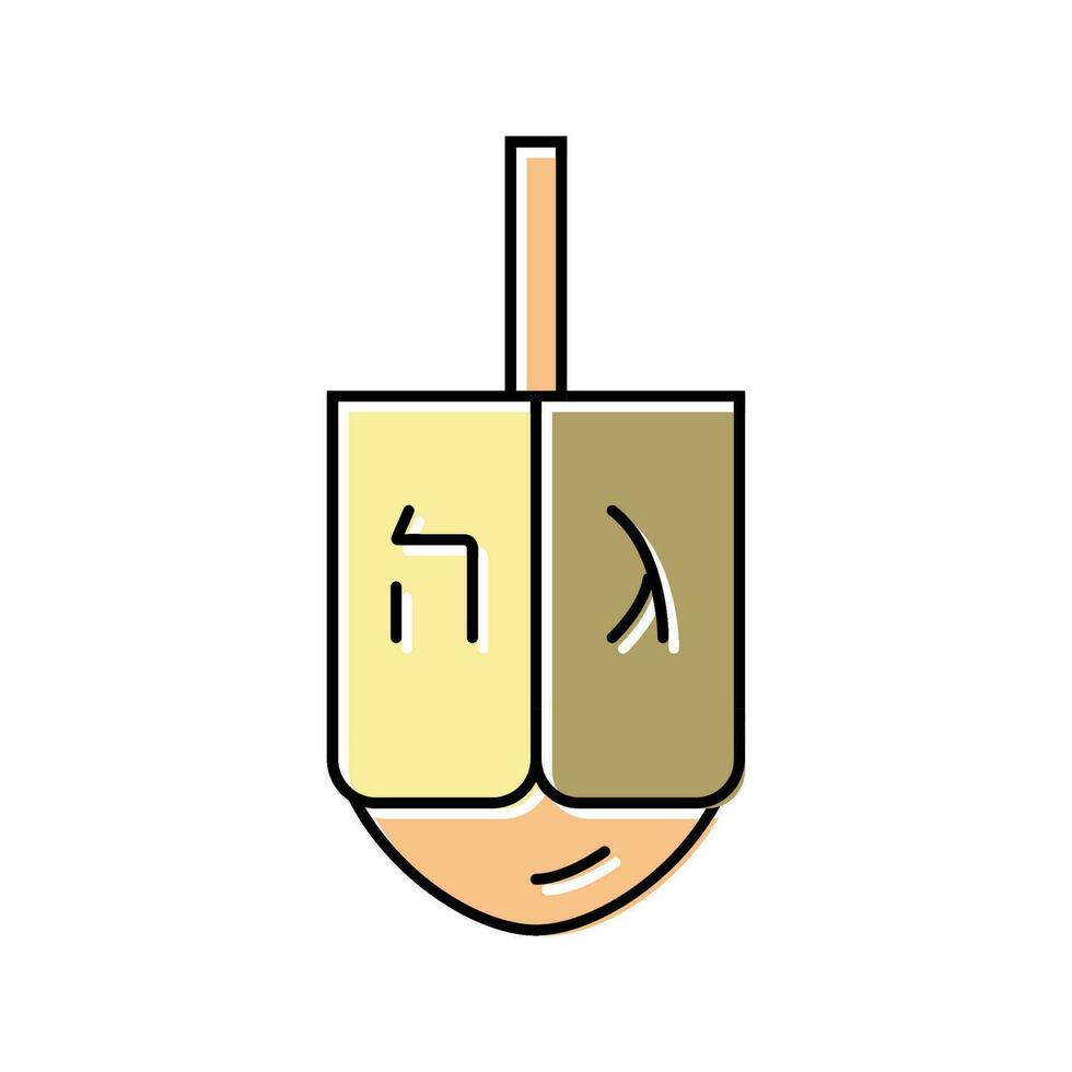 Janucá dreidel judío color icono vector ilustración