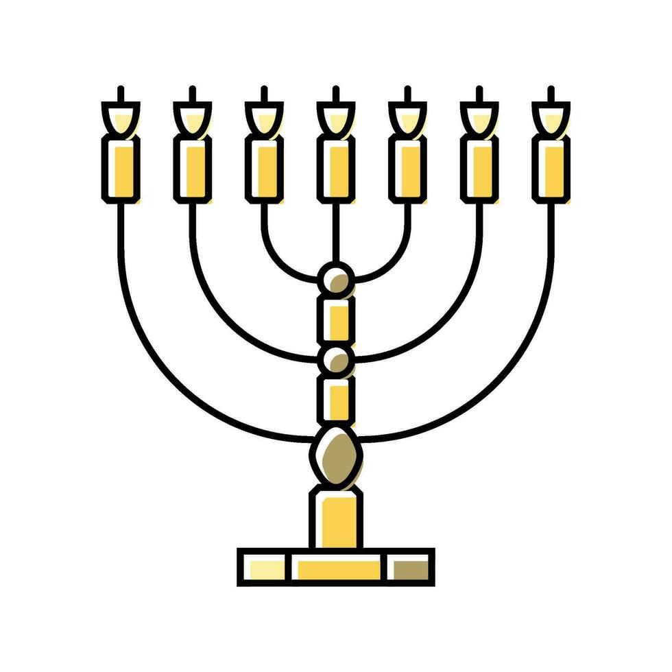 Menorah judío color icono vector ilustración