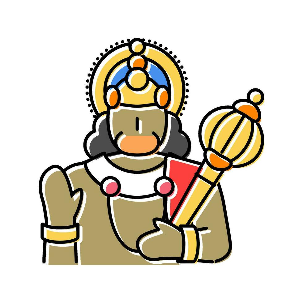 Hanuman hinduismo religión color icono vector ilustración