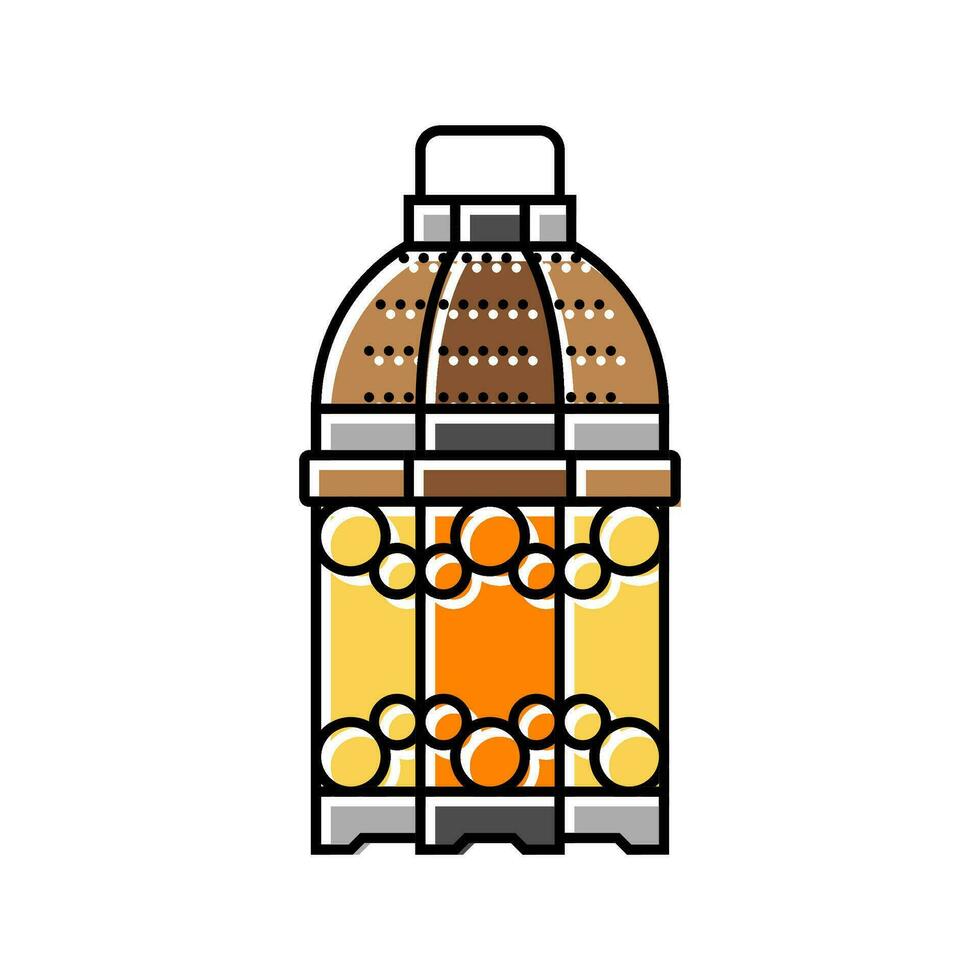 islamic lantern fanous color icon vector illustration