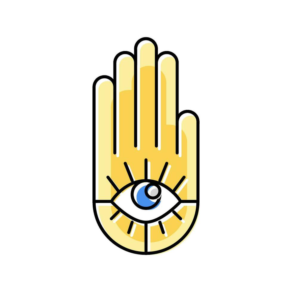 hamsa hand jewish color icon vector illustration
