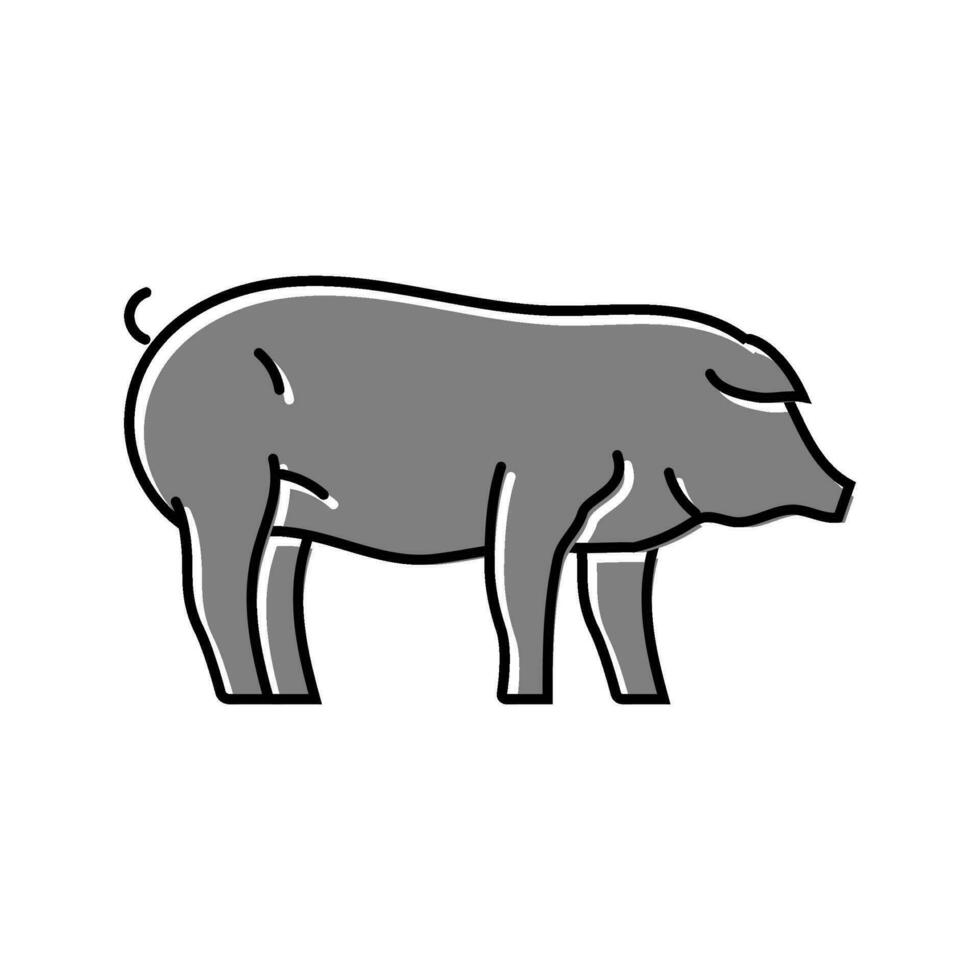 iberico pig breed color icon vector illustration