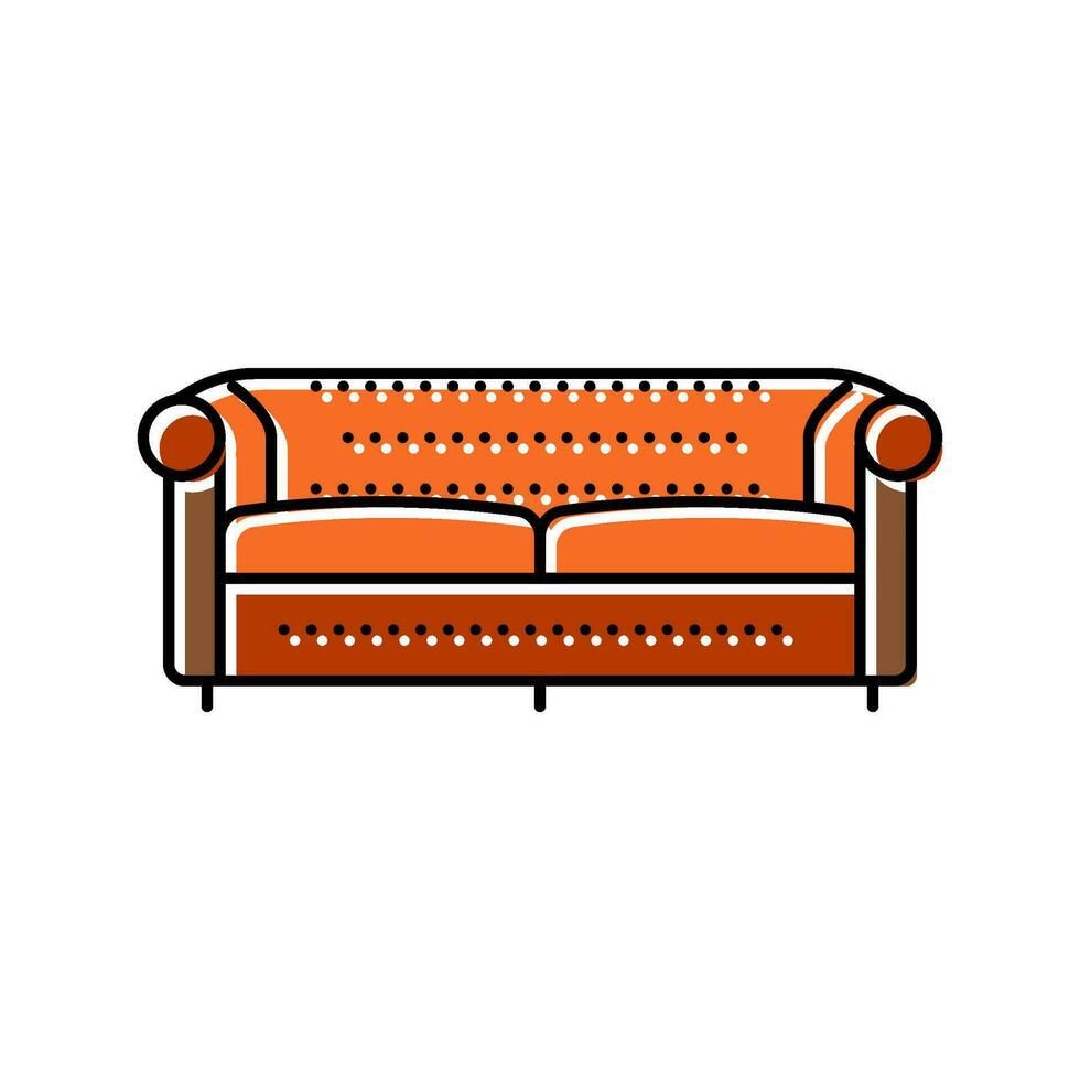 sofá cuero color icono vector ilustración