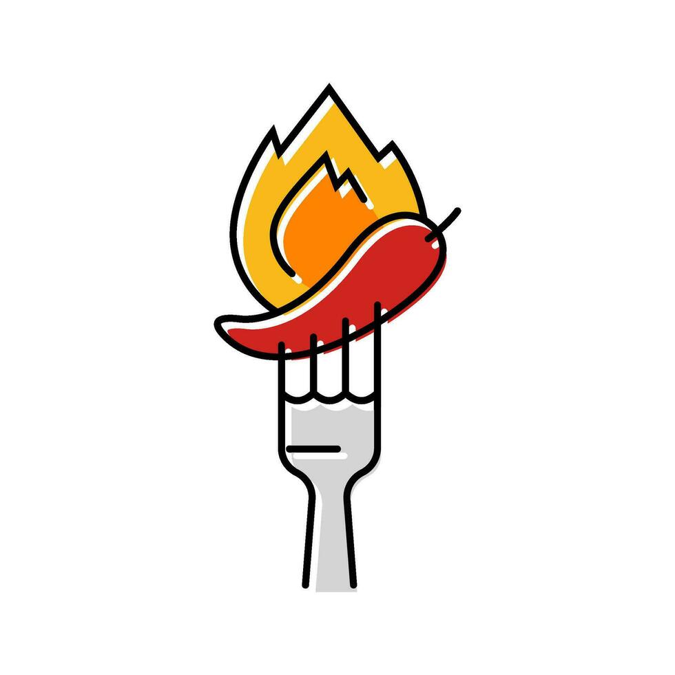 ilustración de vector de icono de color de comida picante
