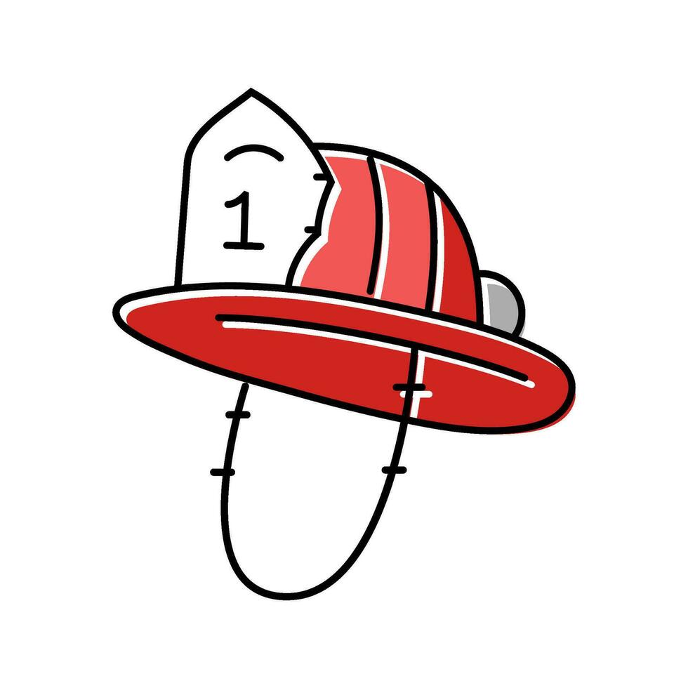 firefighter hat cap color icon vector illustration