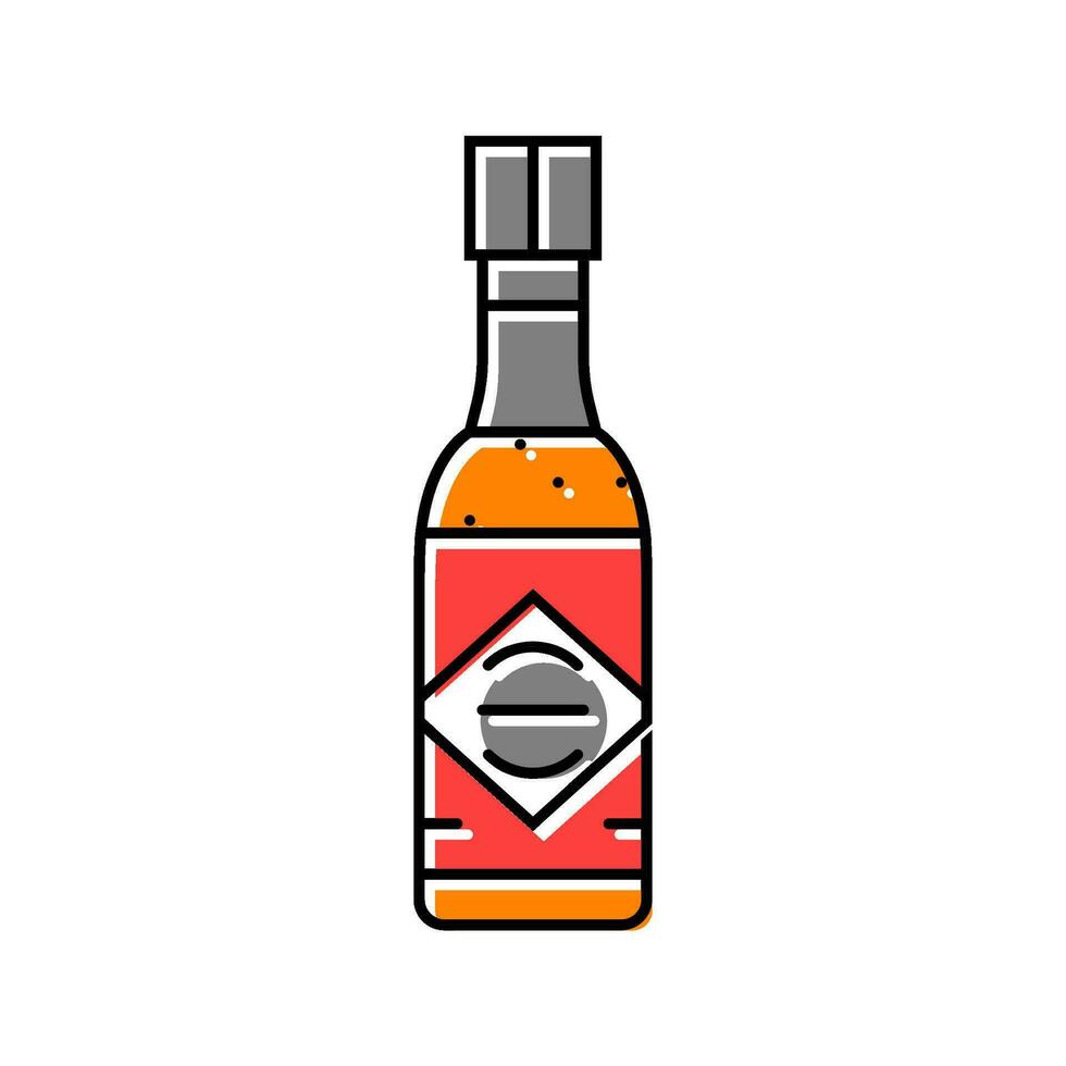 caliente salsa botella color icono vector ilustración