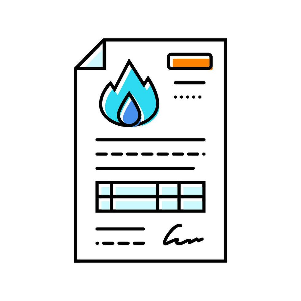 contract gas service color icon vector illustration