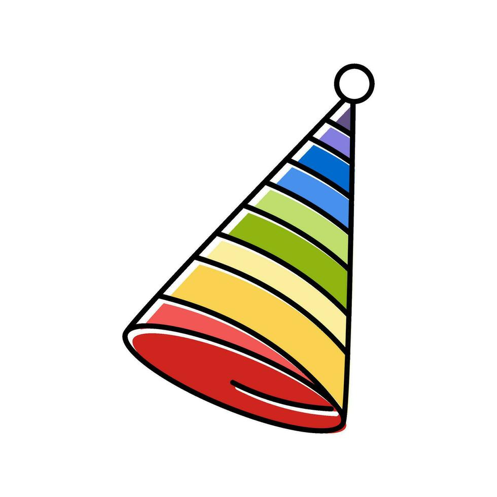 party hat cap color icon vector illustration