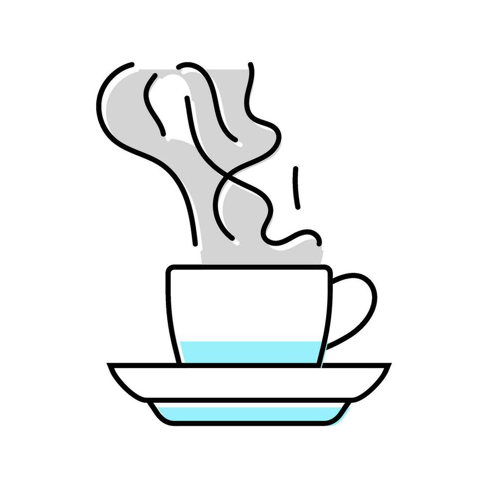 hot coffee cup color icon vector illustration