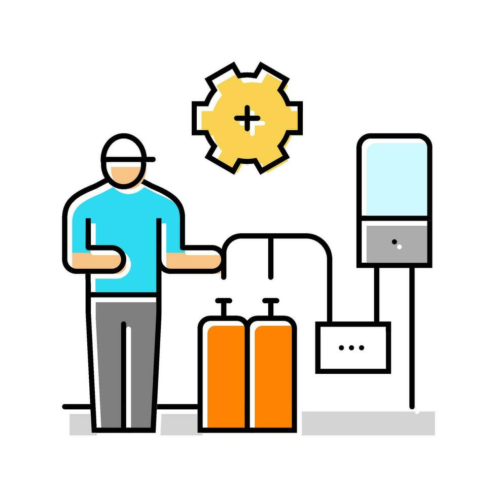 installation gas service color icon vector illustration