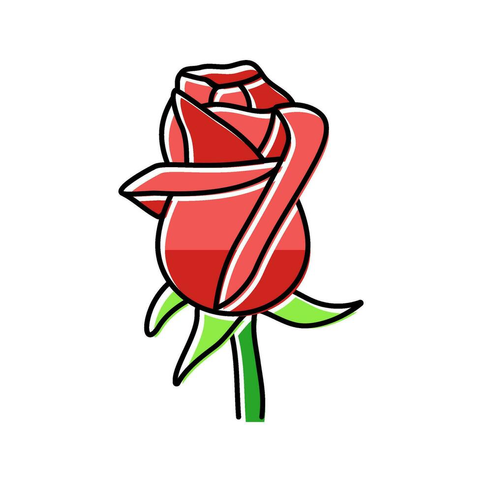 red roses love color icon vector illustration