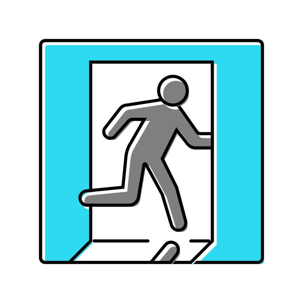 emergency exit alert color icon vector illustration