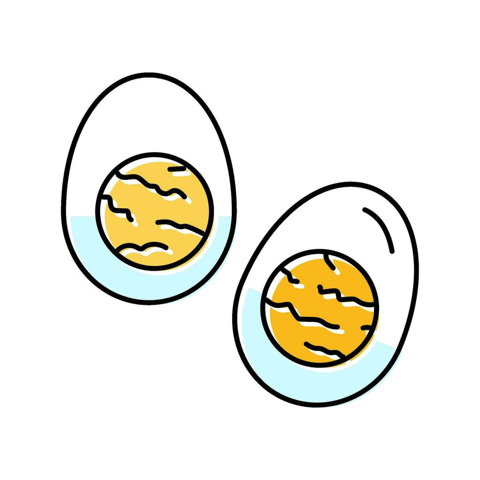 boiled egg food color icon vector illustration