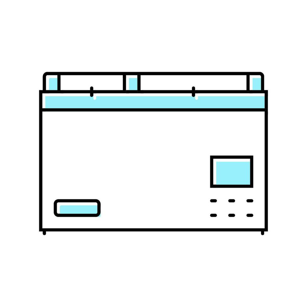 portable fridge glamping color icon vector illustration