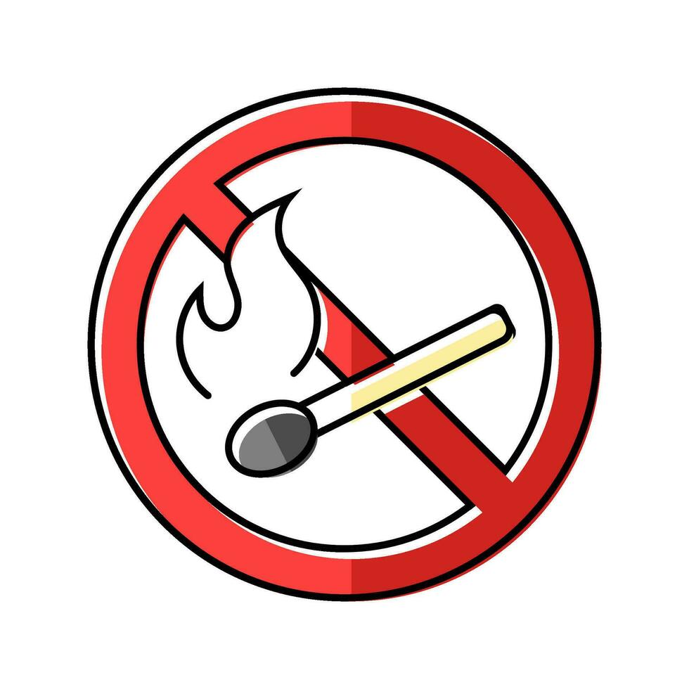 no open fire flame emergency color icon vector illustration