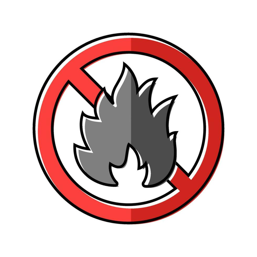 No de fumar emergencia color icono vector ilustración