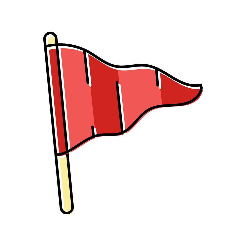 red flag alert color icon vector illustration