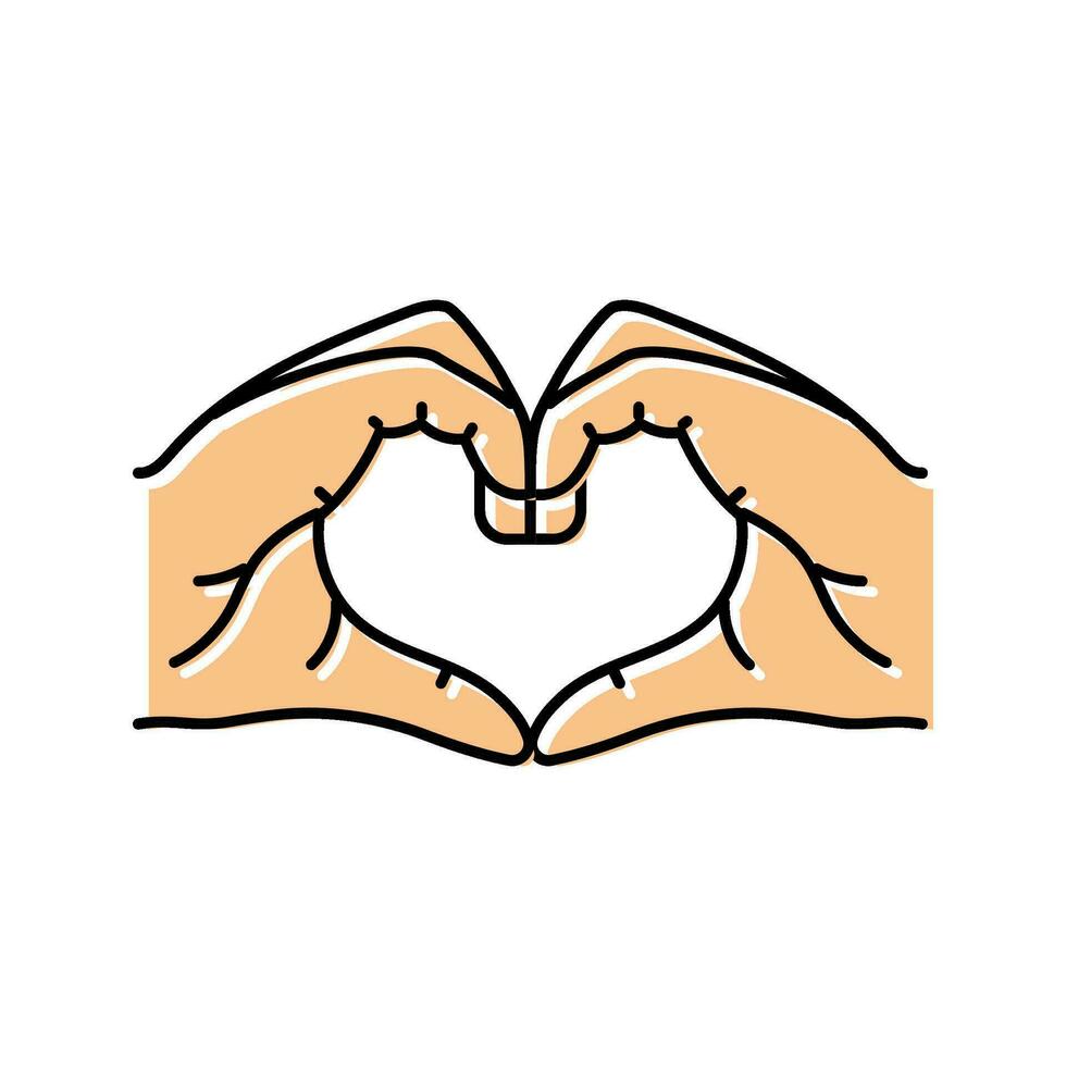hands show heart color icon vector illustration