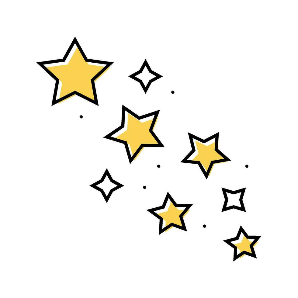 star tattoo art vintage color icon vector illustration