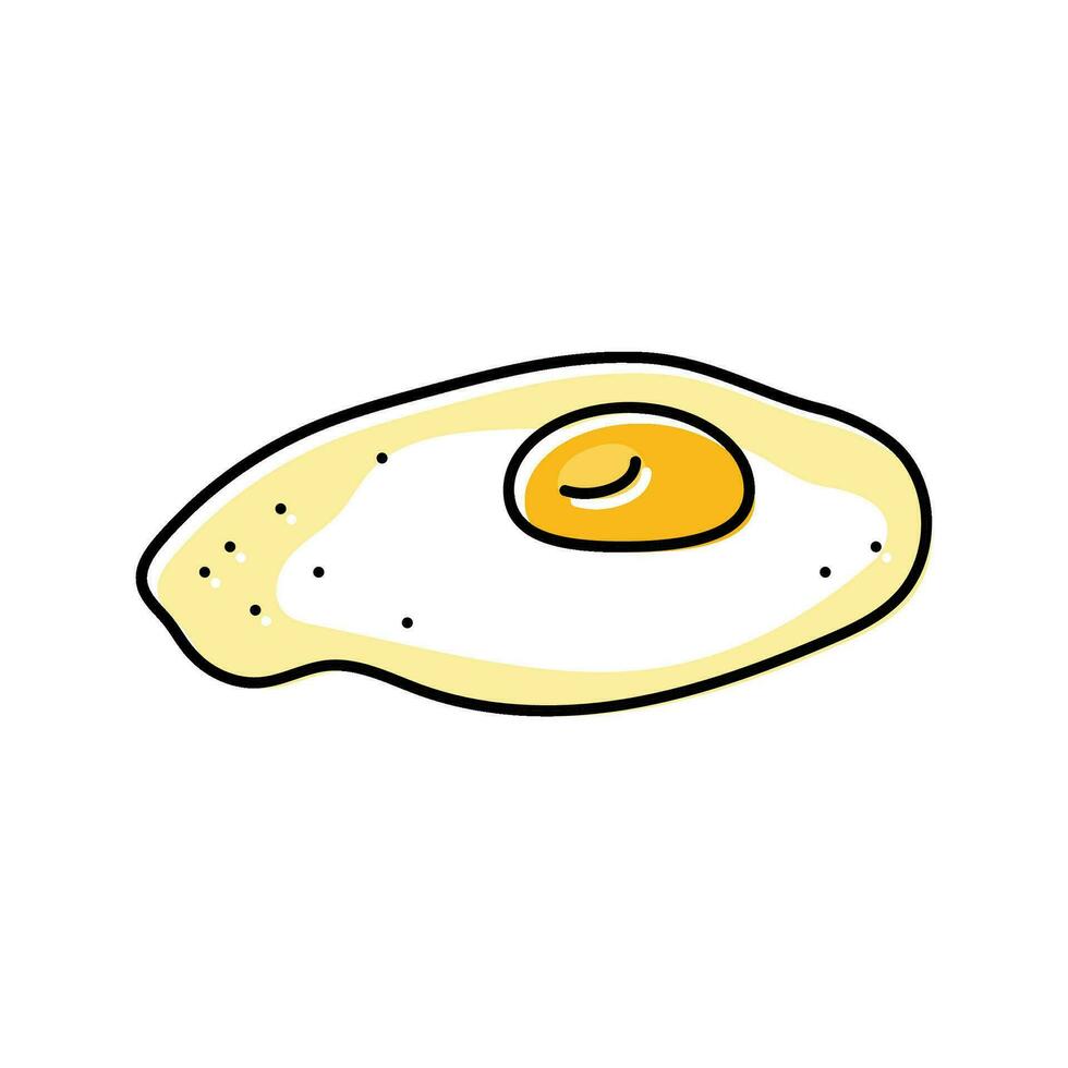 frito huevo pollo granja comida color icono vector ilustración