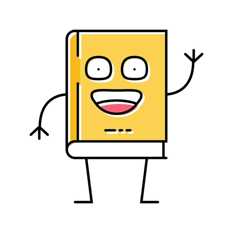 textbook book character color icon vector illustration