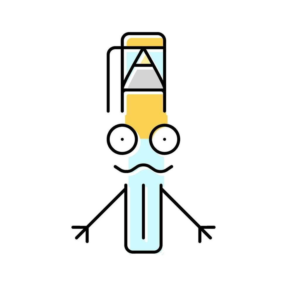school pen character color icon vector illustration