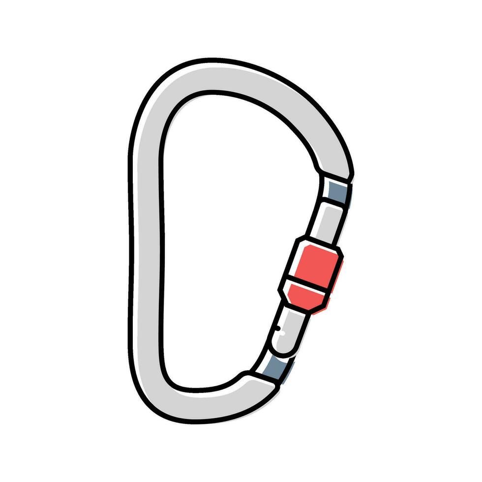 locking carabiner mountaineering adventure color icon vector illustration