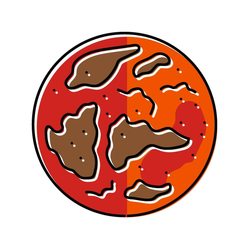 red planet mars planet color icon vector illustration