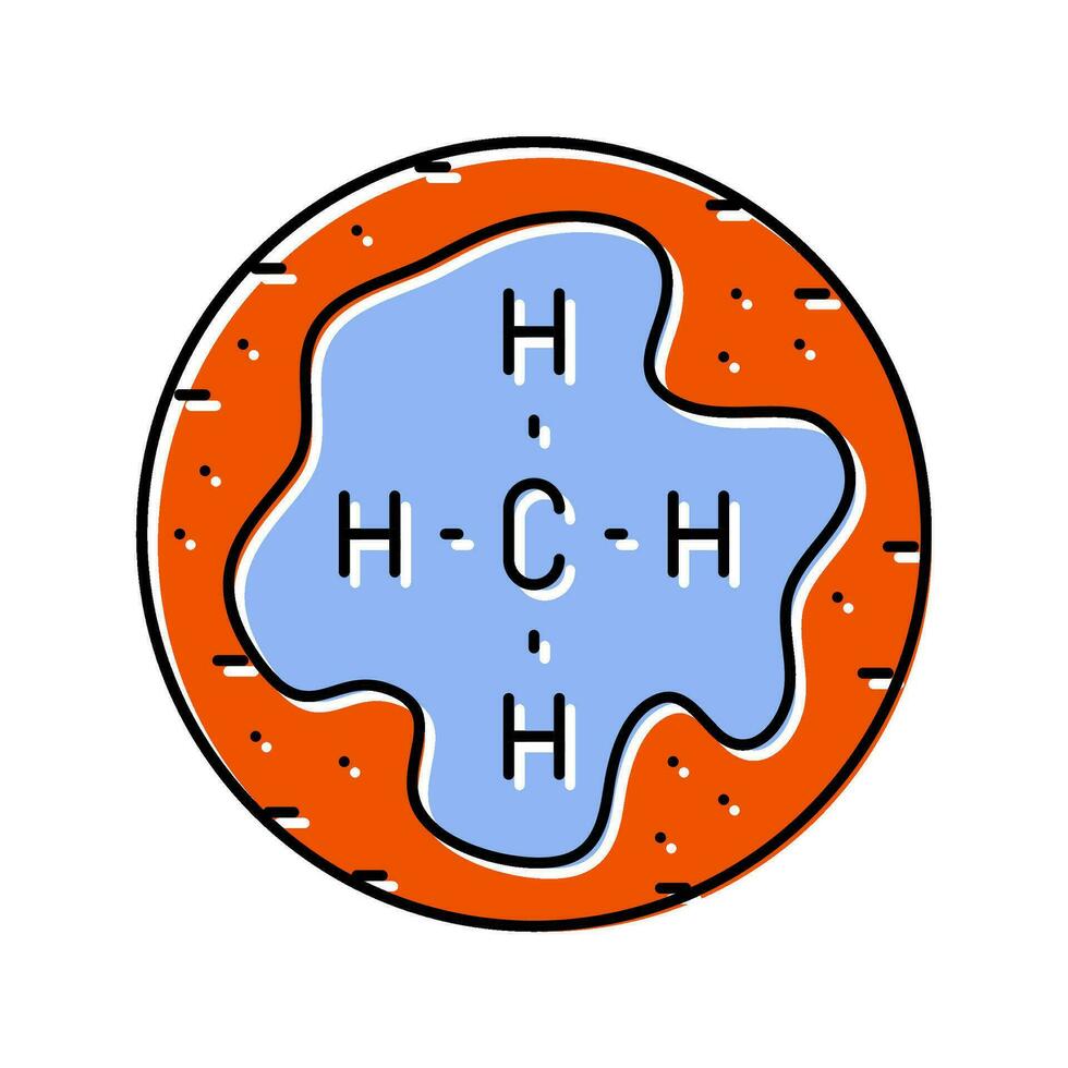 martian methane gas mars planet color icon vector illustration
