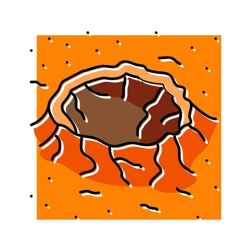 mars crater planet color icon vector illustration