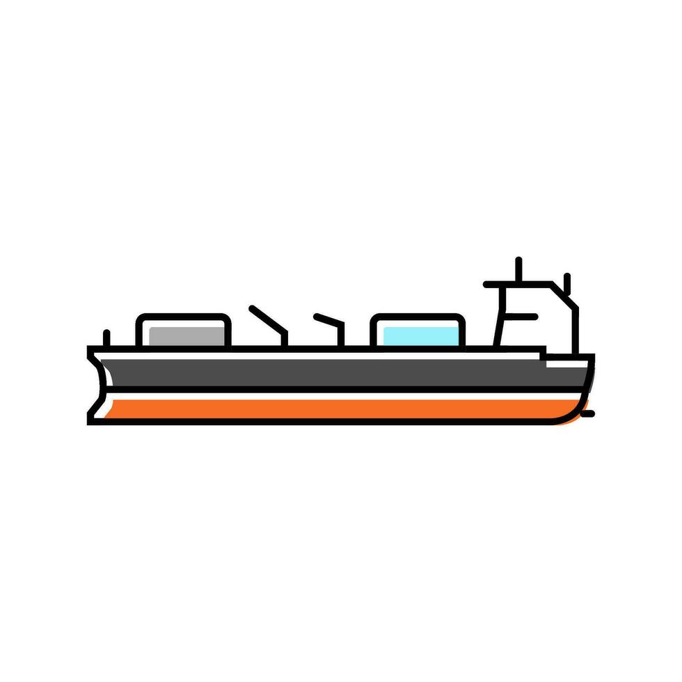 oil tanker ship petroleum engineer color icon vector illustration