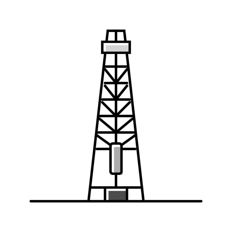petróleo derrick petróleo ingeniero color icono vector ilustración