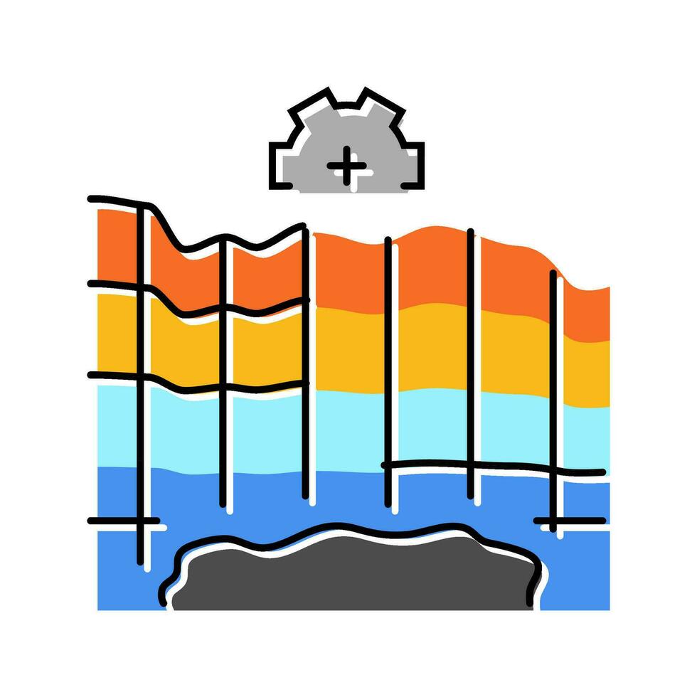 oil reservoir simulation petroleum engineer color icon vector illustration