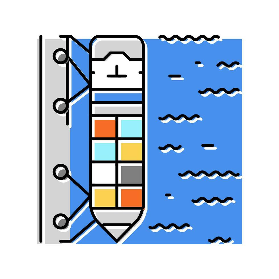 ship mooring marine color icon vector illustration