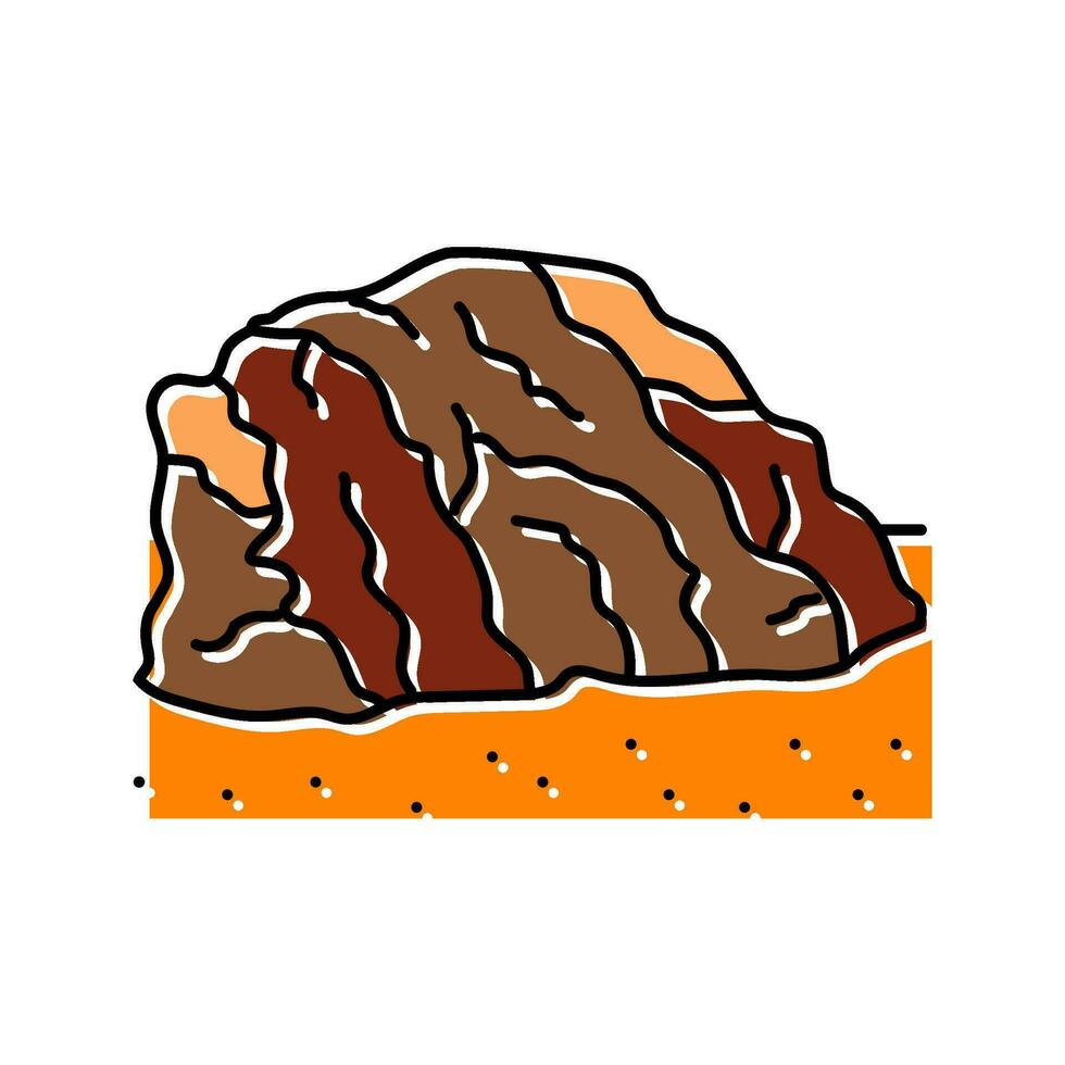 martian rock formation mars planet color icon vector illustration