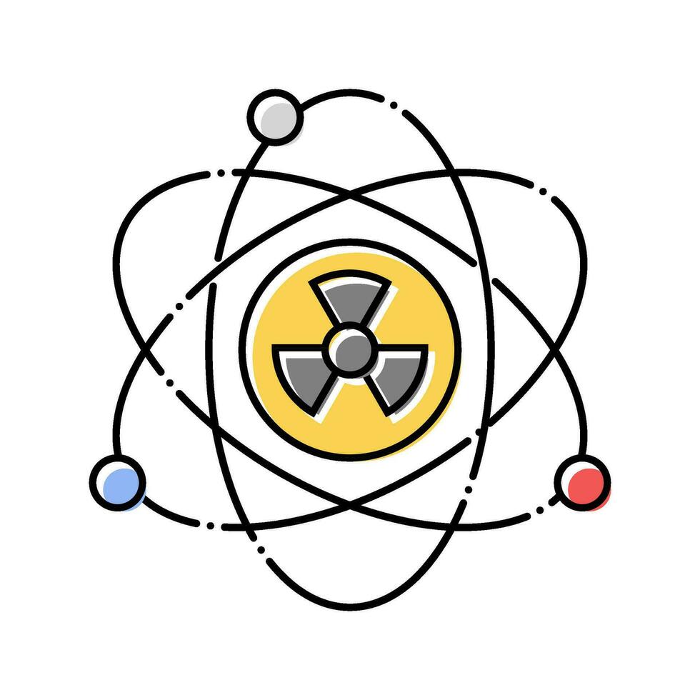 nuclear física nuclear energía color icono vector ilustración