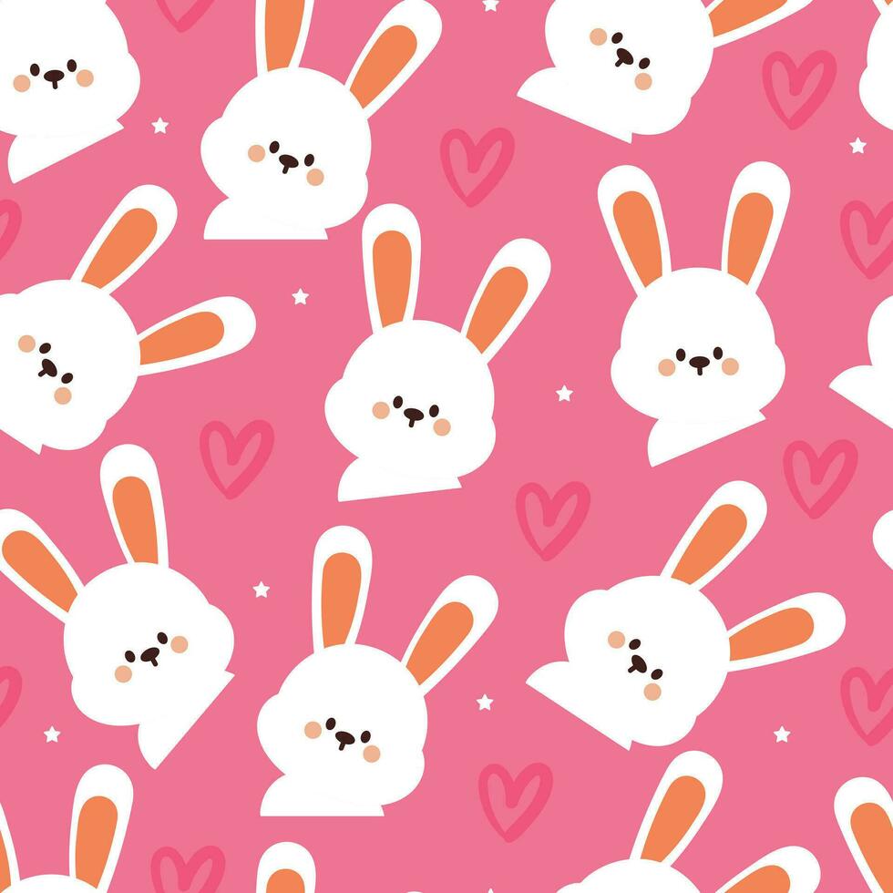 seamless pattern cartoon bunny. cute animal wallpaper for textile, gift wrap paper vector