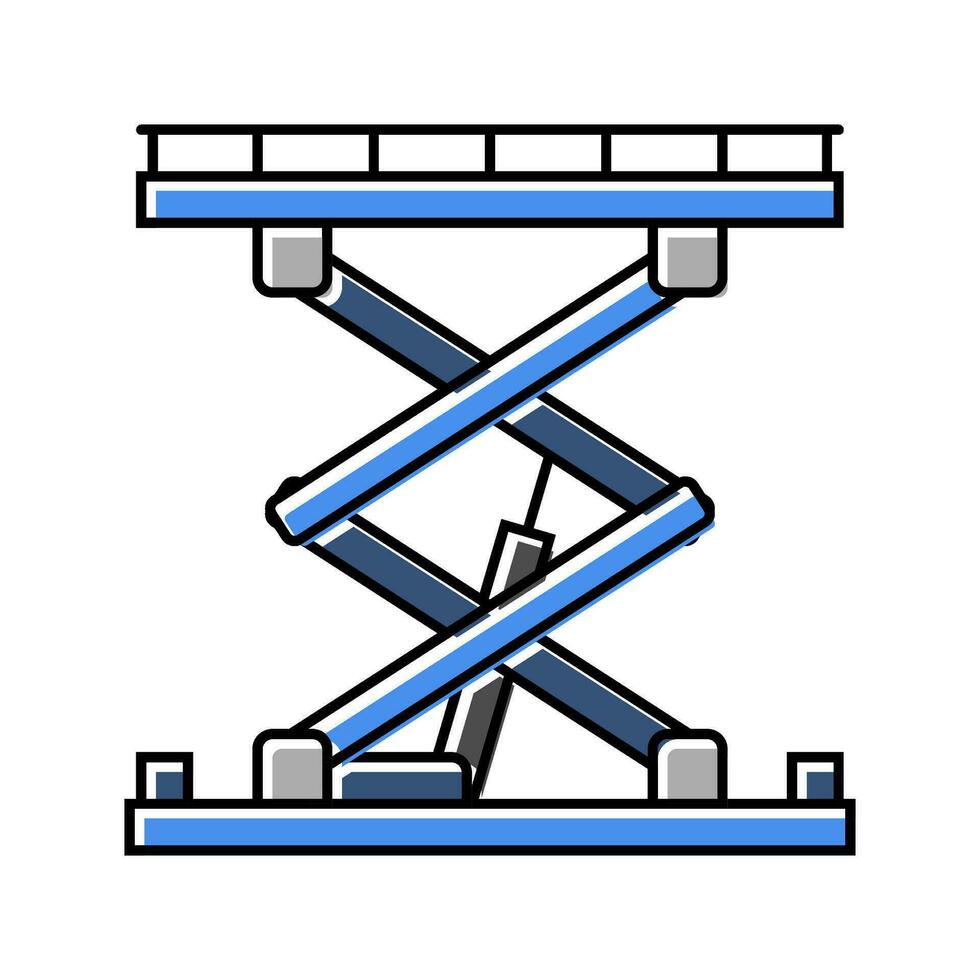 hydraulic lift platform civil engineer color icon vector illustration