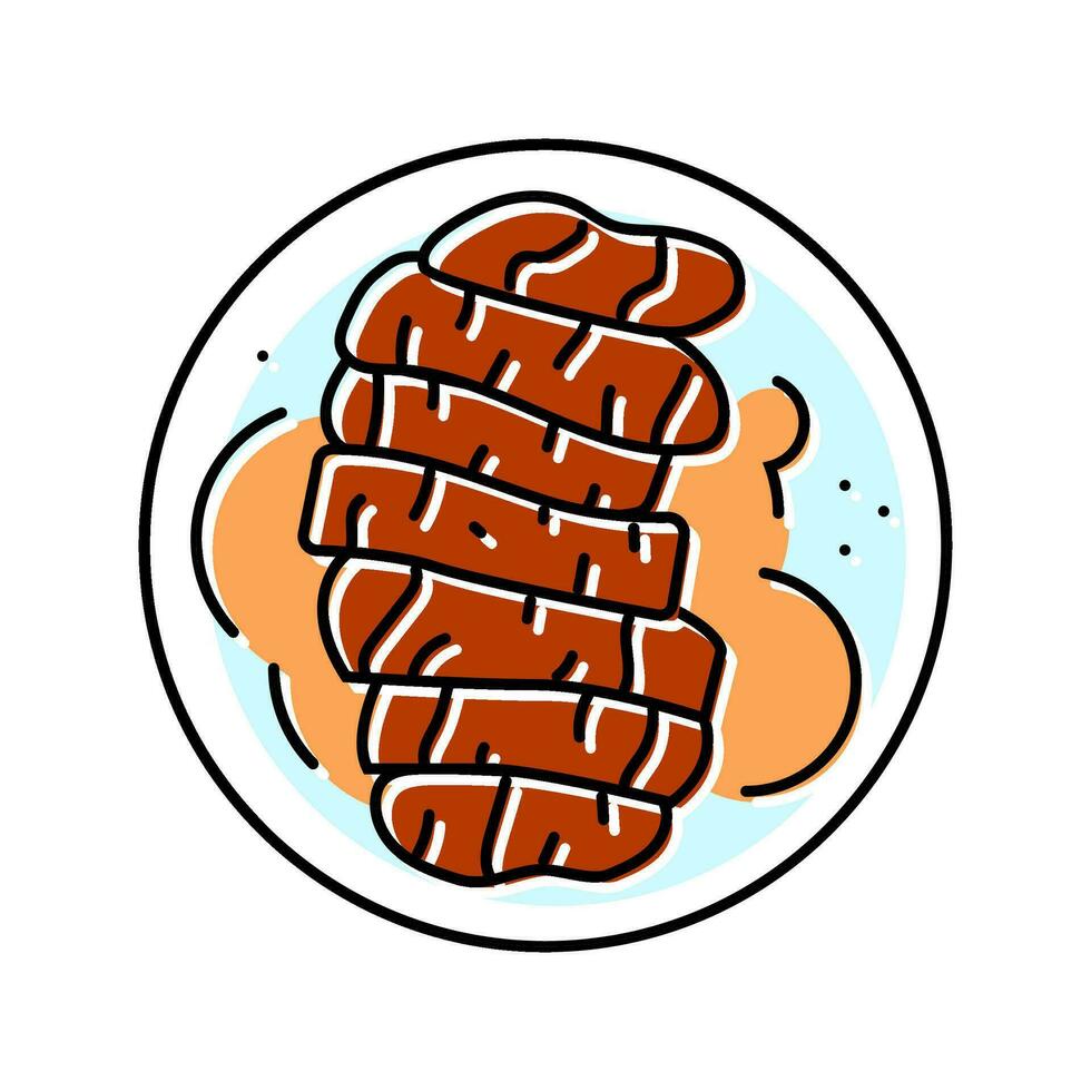 teriyaki chicken japanese food color icon vector illustration