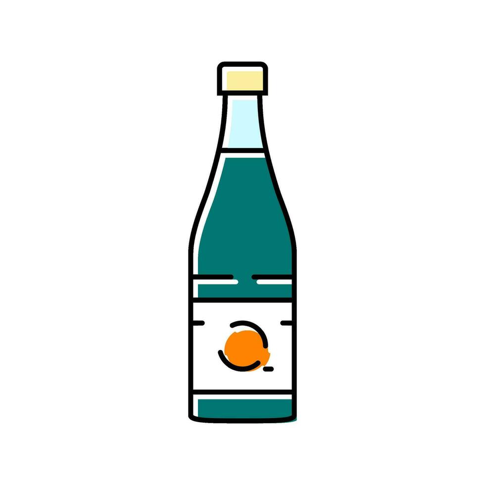 sake bottle japanese food color icon vector illustration