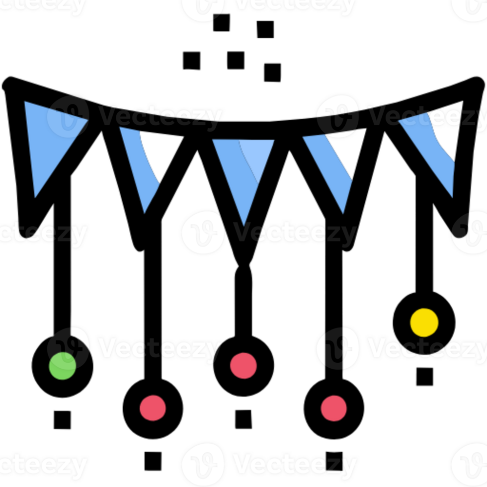 AI generated Party Garlands Flag png